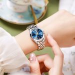 OLEVS Womens Watch Fashion Dress Diamond Female Watches for Ladies Analog Quartz Stainless Steel Waterproof Luminous Day Date Two Tone Wristwatch - Image 8